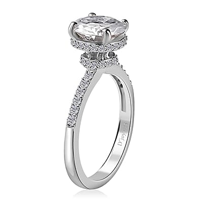 D'Joy Moissanite Ring, Heart And Arrow Cut Moissanite , Sterling Silver Ring, Fashion Ring For Women, Jewelry For Her 2.15 ctw (Size 10.0)
