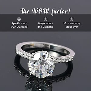 Moissanite Ring, Heart And Arrow Cut Moissanite , Sterling Silver Ring, Fashion Ring For Women, Jewelry For Her 2.15 ctw (Size 5.0)