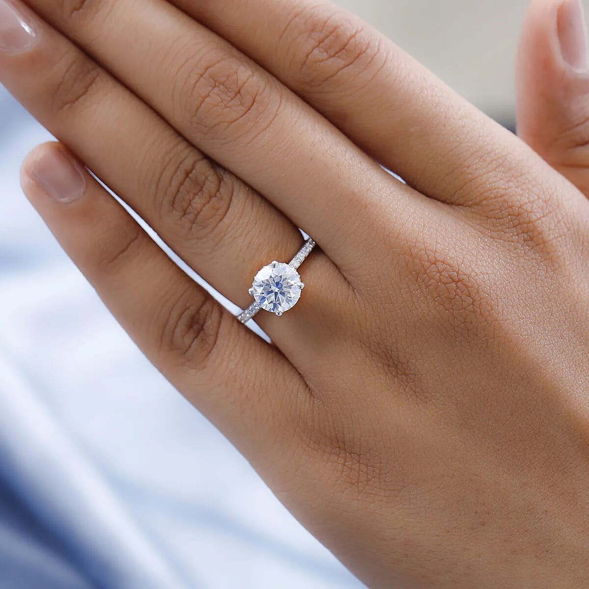 Moissanite Ring, Heart And Arrow Cut Moissanite , Sterling Silver Ring, Fashion Ring For Women, Jewelry For Her 2.15 ctw (Size 5.0) image number 5