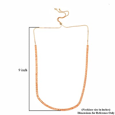 Simulated Champagne Diamond Bolo Necklace in Goldtone 16-28 Inches