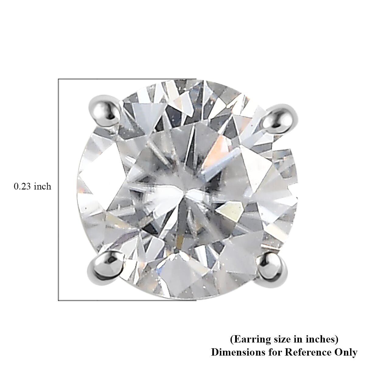 Moissanite (Rnd 6mm) Stud Earrings in Platinum Over Sterling Silver 1.65 ctw image number 4