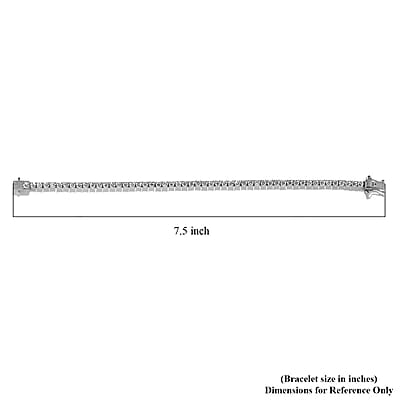 D'Joy Moissanite 5.90 ctw Tennis Bracelet in Platinum Over Sterling Silver (7.25 In)
