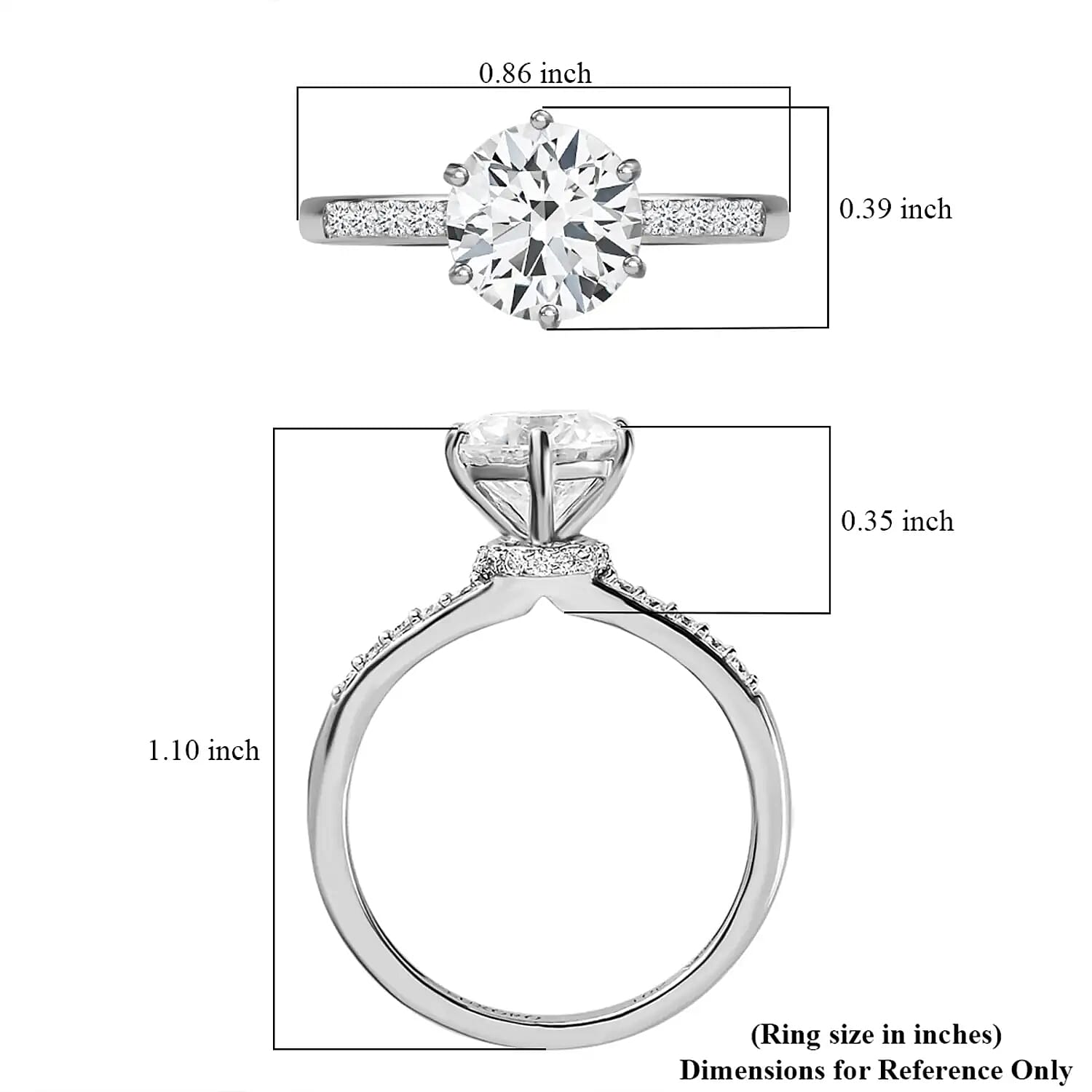 Luxoro 10K White Gold 100 Facets Moissanite Ring (Size 10.0) 1.90 ctw
