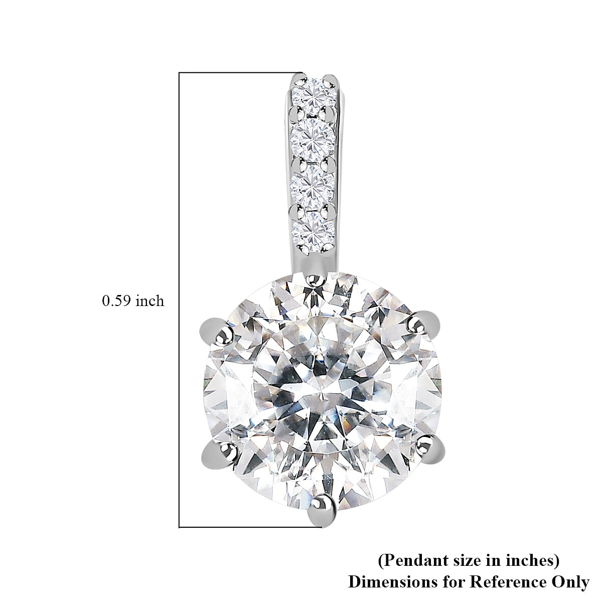 Luxoro 10K White Gold 100 Facets Moissanite Solitaire Pendant 1.80 ctw