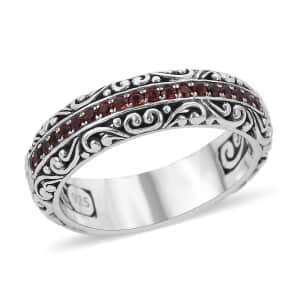 BALI LEGACY Mozambique Garnet Ring in Sterling Silver 0.35 ctw