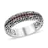 Bali Legacy Mozambique Garnet Floral Ring in Sterling Silver (Size 10.0) 0.35 ctw image number 0