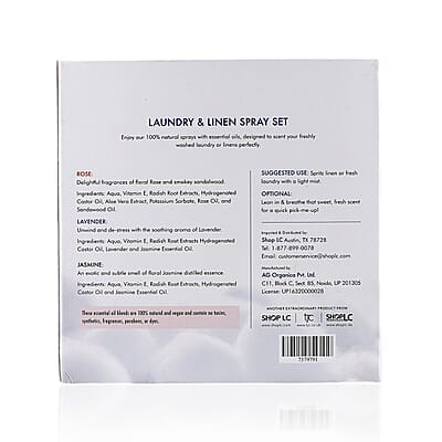 Homesmart Set of 3 Pillow Spray Fragrance: Lavender, Rose, Jasmine - 50 ml