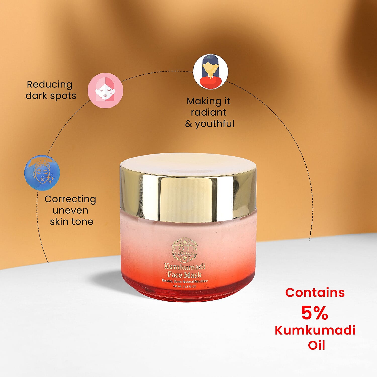 Buy Kumkumadi Face Mask with Saffron & Lotus Extracts 3.30oz at