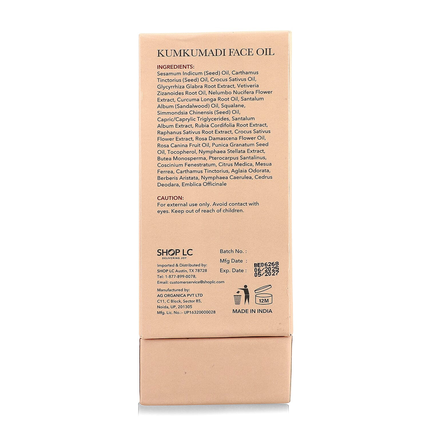 Marigold and Lotus Kumkumadi Face Oil with Saffron & Lotus Extracts 1.67oz