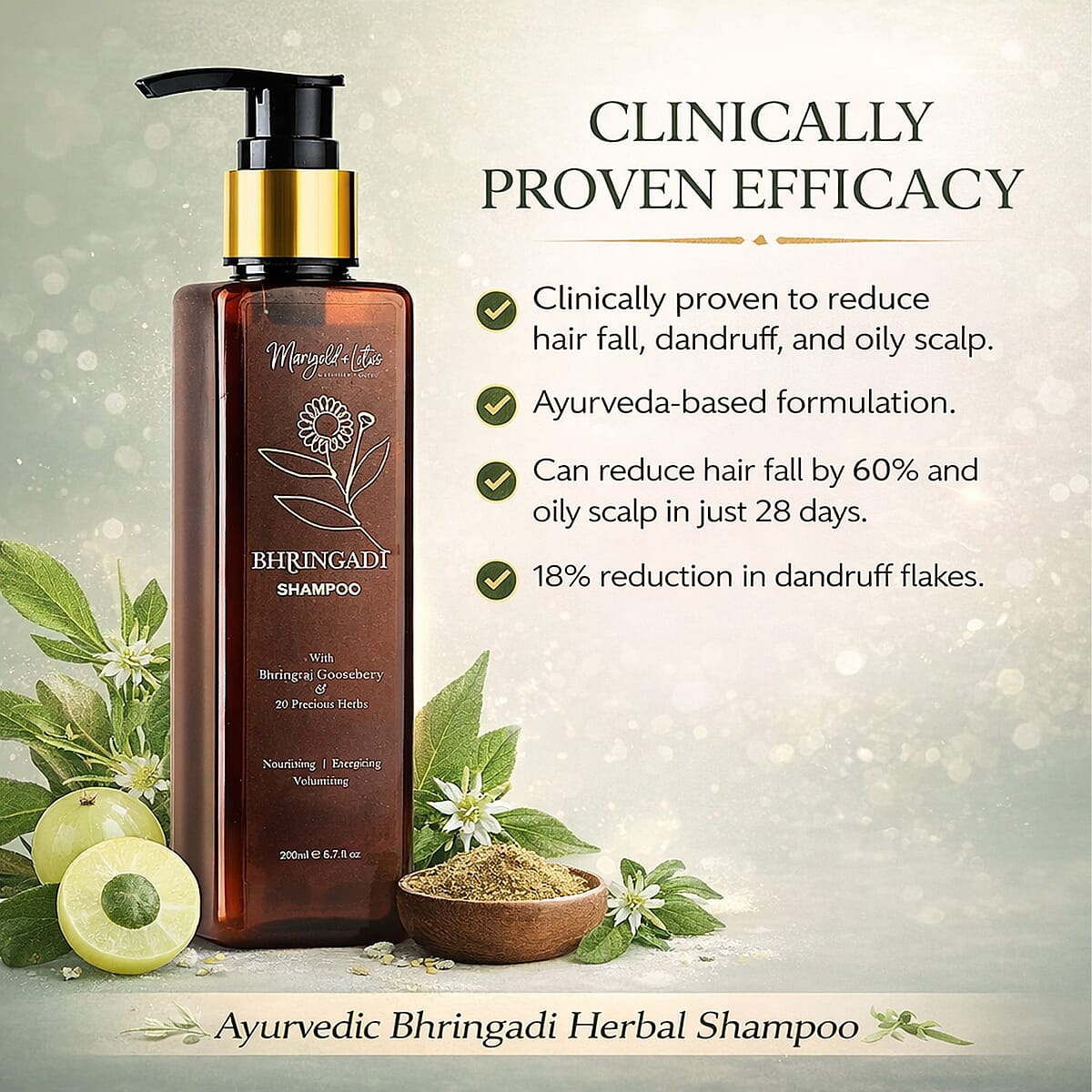 Marigold + Lotus Bringadi Shampoo Volume 6.7oz image number 5