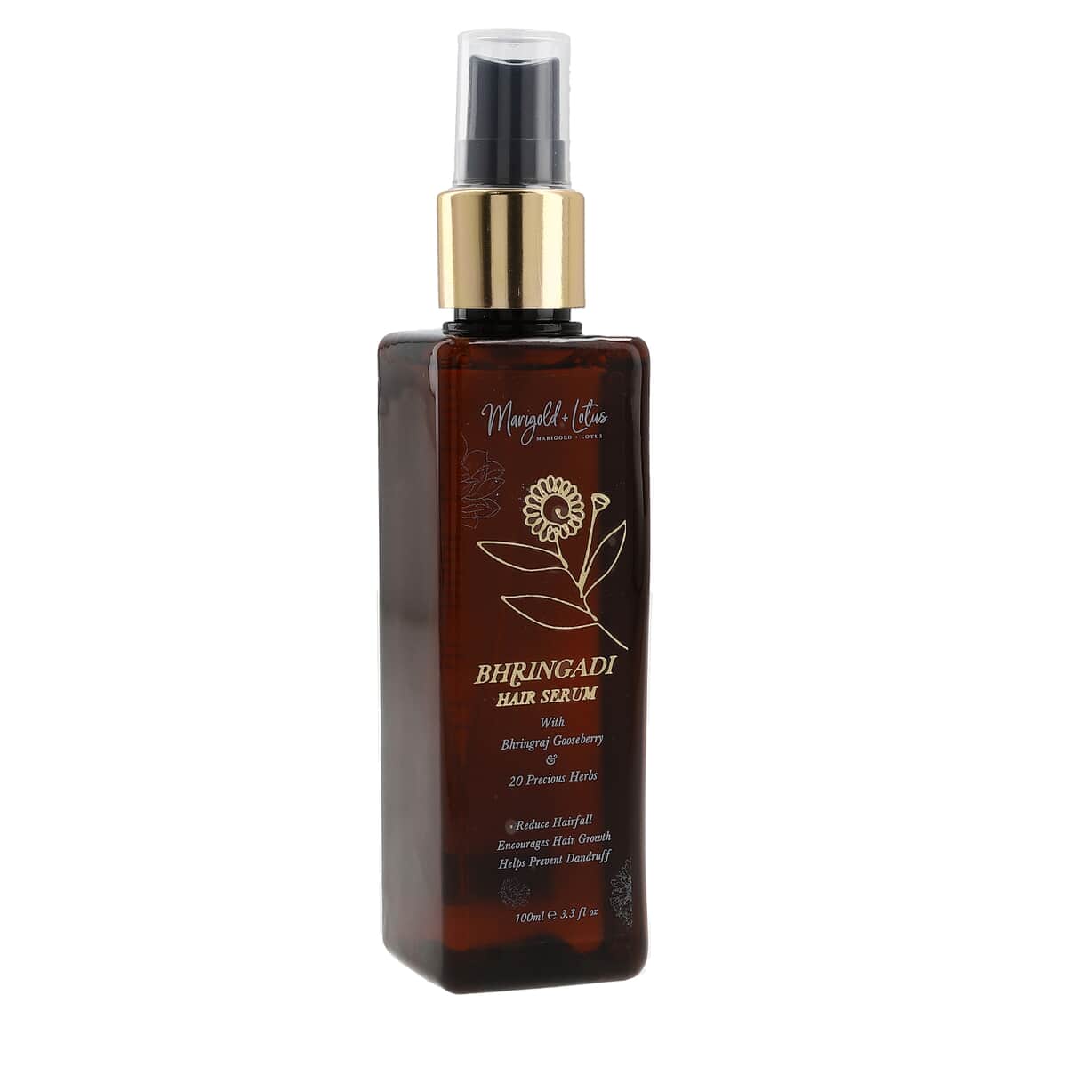 Marigold & Lotus Bhringadi Hair Serum Volume 3.3oz image number 0