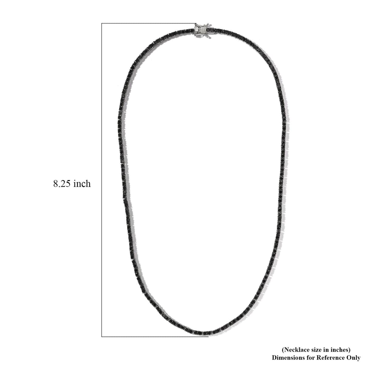 Premium Black Diamond Tennis Necklace 20 Inches in Platinum Over Sterling Silver 15.00 ctw image number 5