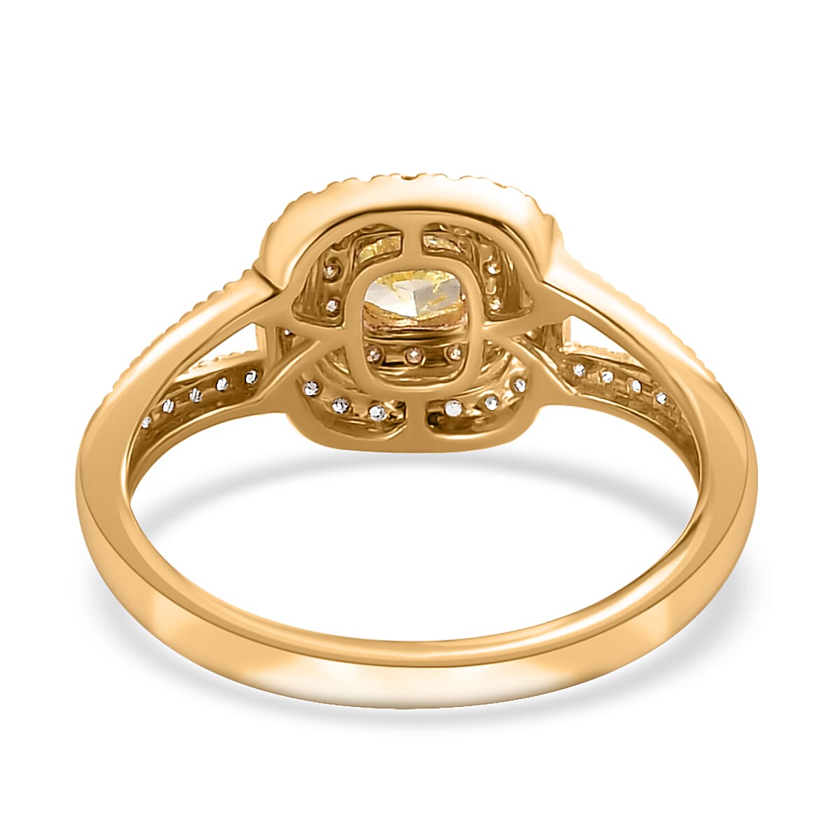 Luxoro 14K Yellow Gold I1 Natural Yellow and White Diamond Ring (Size 7.0) 1.00 ctw image number 4