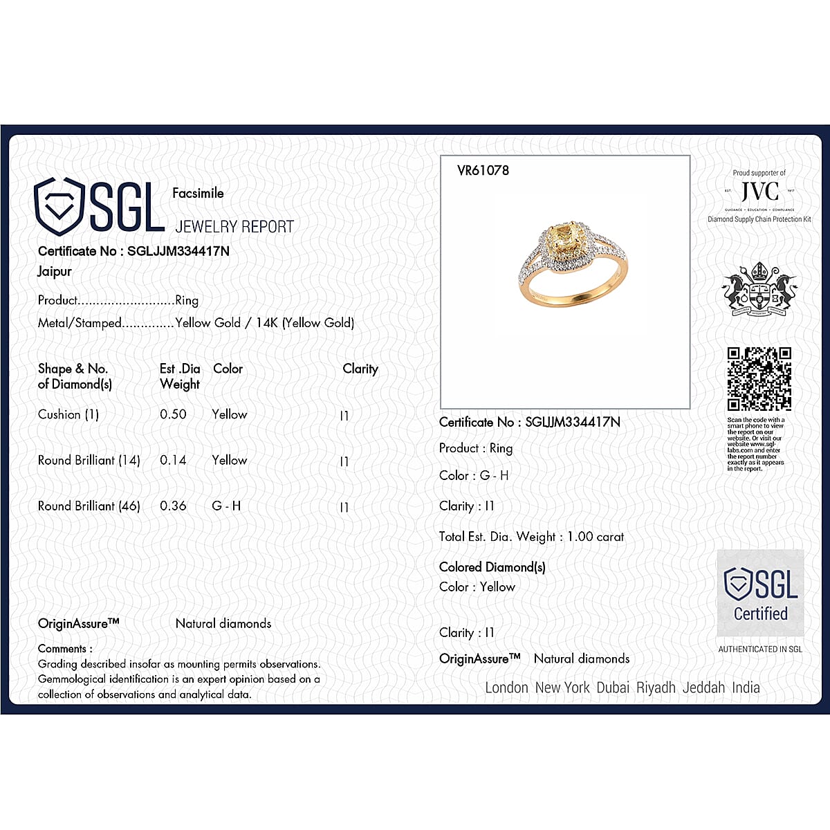 Luxoro 14K Yellow Gold I1 Natural Yellow and White Diamond Ring (Size 7.0) 1.00 ctw image number 6