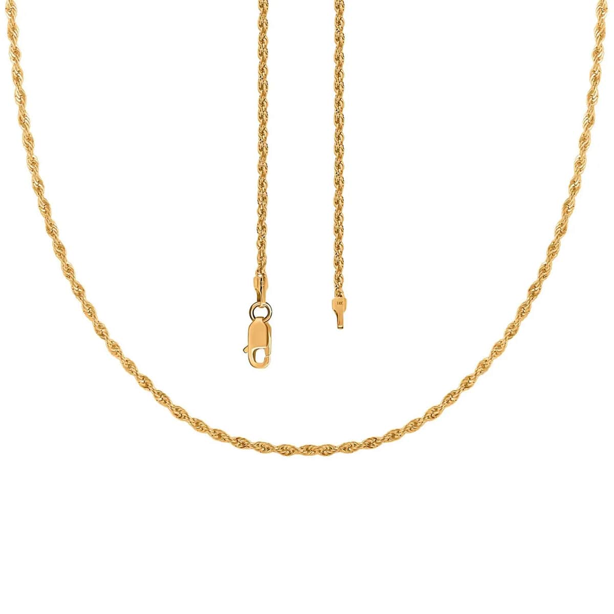 Ankur Treasure Chest 18K Yellow Gold 1.5mm Rope Necklace 18 Inches 1.7 Grams image number 4