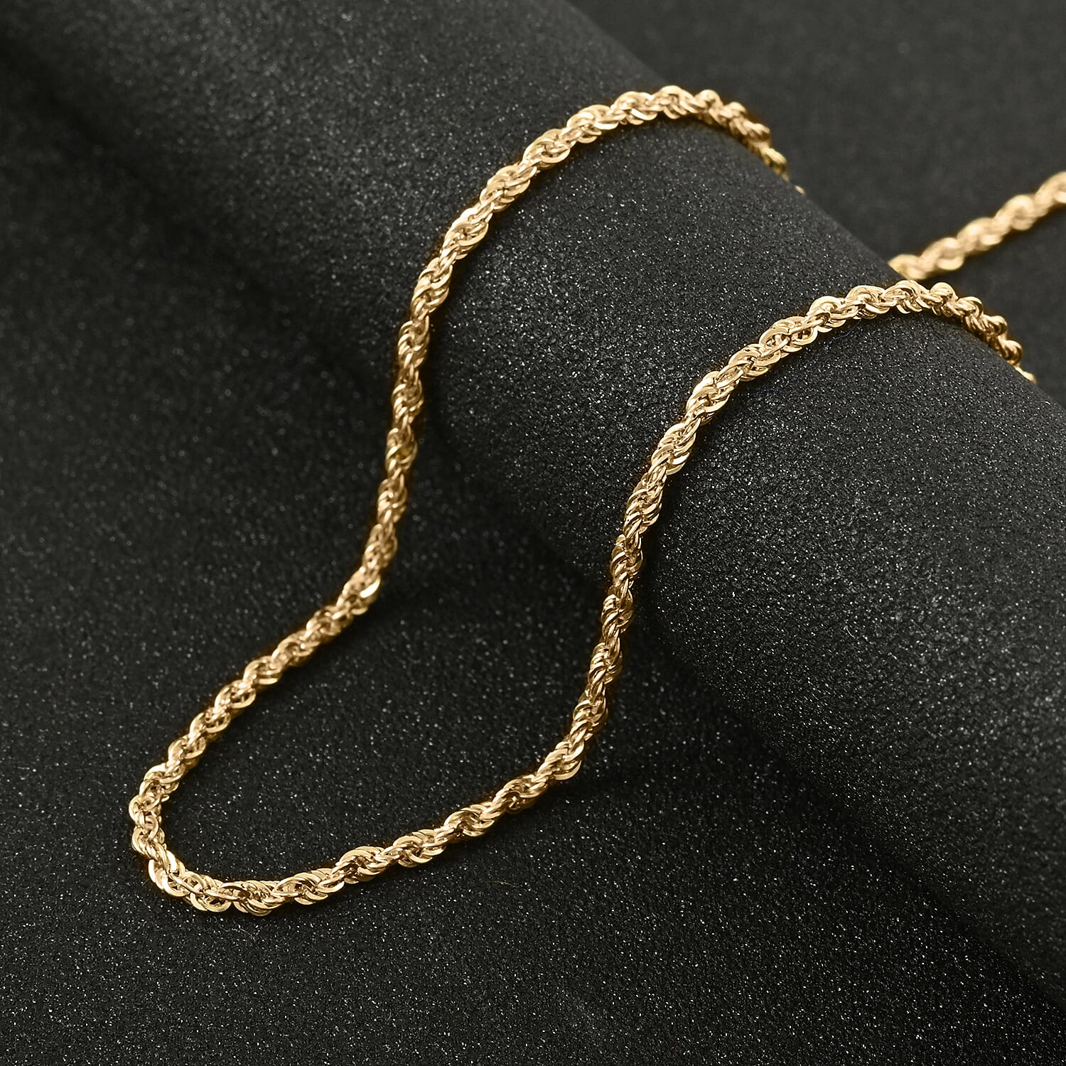 Ankur Treasure Chest 18K Yellow Gold 1.5mm Rope Necklace 22 Inches 2 Grams