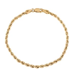 10K Yellow Gold Rope Chain Bracelet , Gold Chain Bracelet , Gold Bracelet , Gold Jewelry For Her (7.50 In) 2.30 Grams