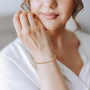 3mm Rope Bracelet in 10K Yellow Gold (7.50 In) 2.30 Grams