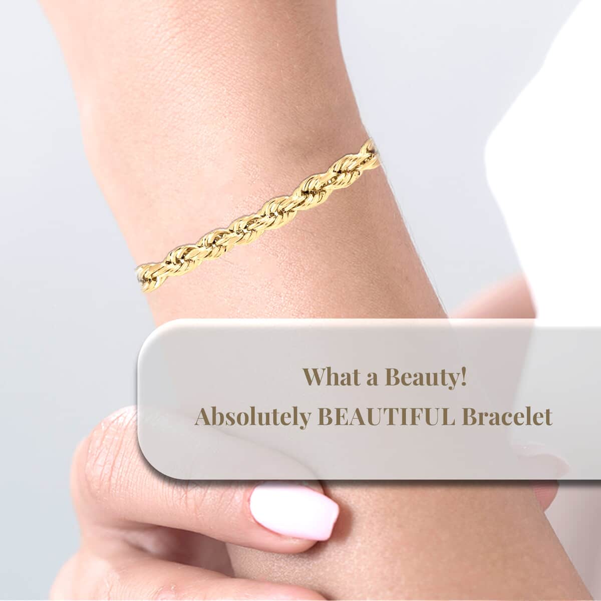 10K Yellow Gold Rope Chain Bracelet , Gold Chain Bracelet , Gold Bracelet , Gold Jewelry For Her (7.50 In) 2.30 Grams image number 2