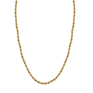 10K Yellow Gold Rope Chain Necklace, Gold Rope Necklace, 24 Inch Chain Necklace, Gold Chains For Her 7.65 Grams