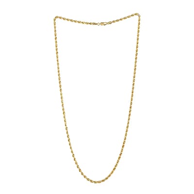 Rope Chain Necklace in 10K Yellow Gold, Gold Rope Necklace, 24 Inch Chain Necklace, Gold Chains For Her 7.65 Grams
