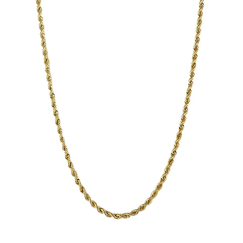10K Yellow Gold Rope Chain Necklace, 26 Inch Necklace, Gold Jewelry 5.5mm 15.6 Grams