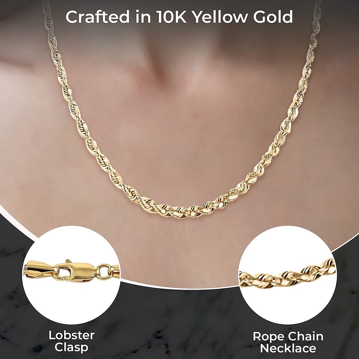 10K Yellow Gold Rope Chain Necklace, 26 Inch Necklace, Gold Jewelry 5.5mm 15.6 Grams image number 2