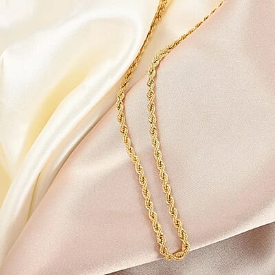 10K Yellow Gold Rope Chain Necklace, 26 Inch Necklace, Gold Jewelry 5.5mm 15.6 Grams