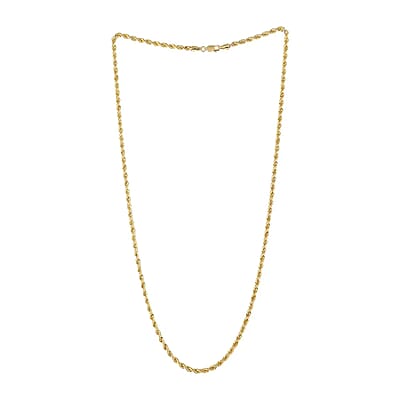 10K Yellow Gold Rope Chain Necklace, 26 Inch Necklace, Gold Jewelry 5.5mm 15.6 Grams