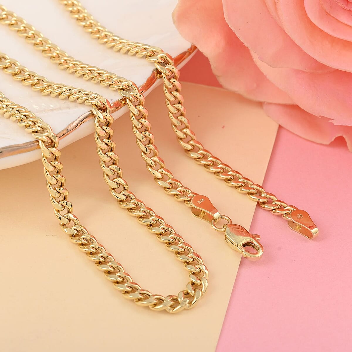 10K Yellow Gold 3.75 mm Miami Cuban Necklace 20 Inches 6.60 Grams image number 1