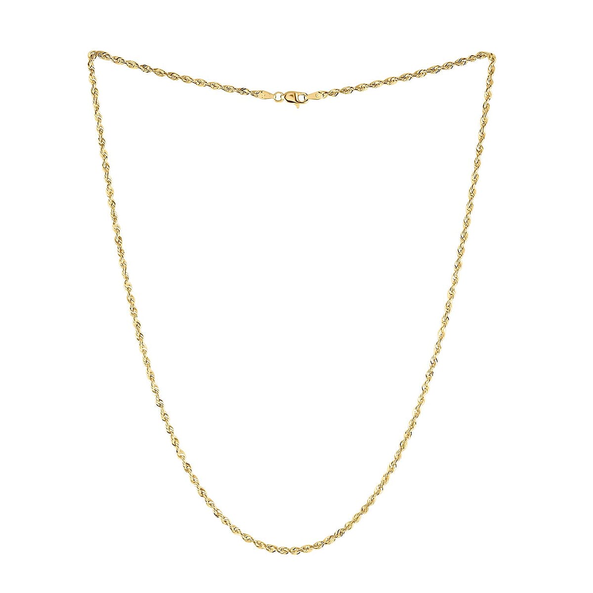 10K Yellow Gold 2.52mm Laser Rope Necklace 20 Inches 4 Grams image number 2