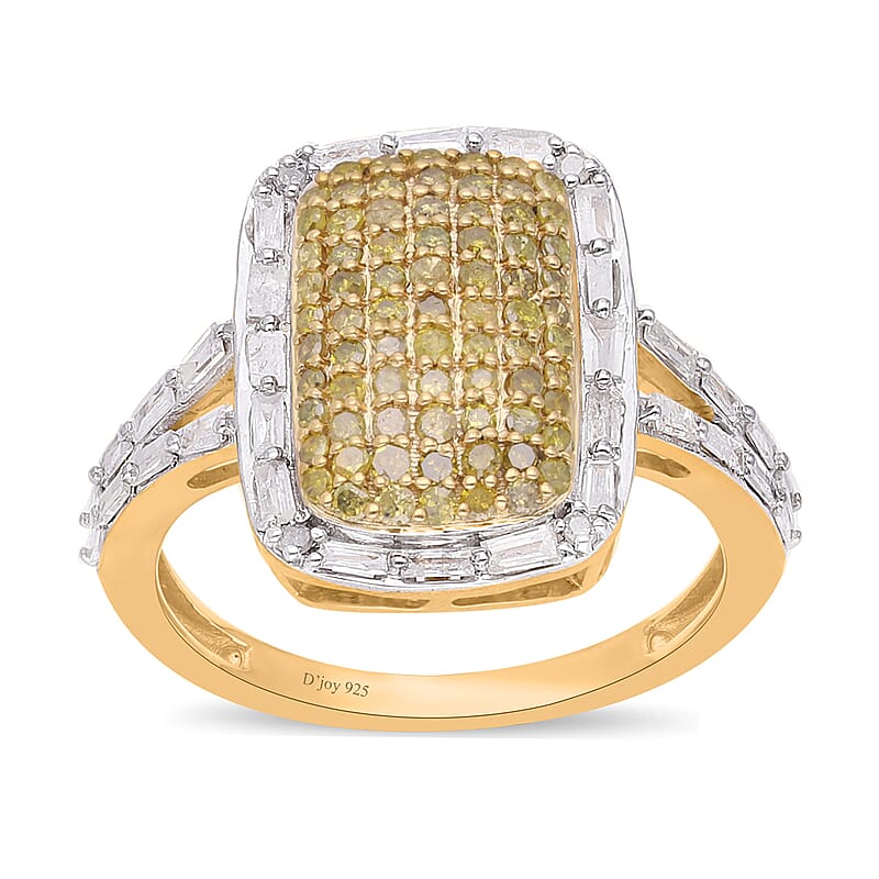 One Time Only Yellow Diamond (IR), Diamond Ring in Vermeil YG Over Sterling Silver 1.00 ctw