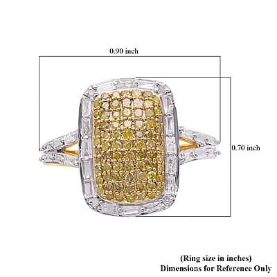 One Time Only Yellow Diamond (IR), Diamond Ring in Vermeil YG Over Sterling Silver 1.00 ctw