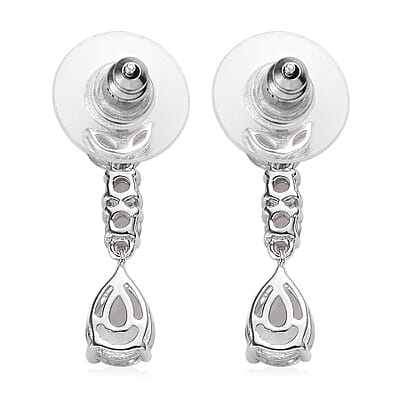 Premium Brazilian Goshenite Dangling Earrings in Platinum Over Sterling Silver 2.75 ctw