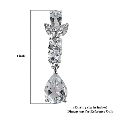 Premium Brazilian Goshenite Dangling Earrings in Platinum Over Sterling Silver 2.75 ctw