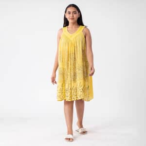 Tamsy Yellow Solid Tunic - One Size Fits Most
