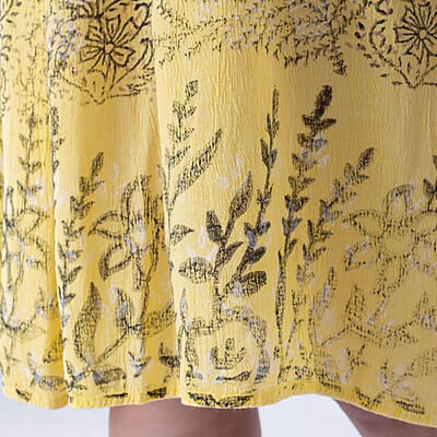 Tamsy Yellow Solid Tunic - One Size Fits Most