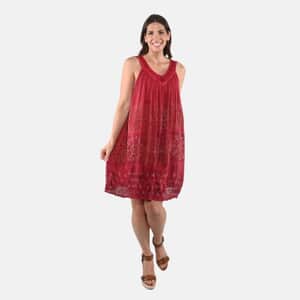 Tamsy Red Solid Tunic - One Size Fits Most