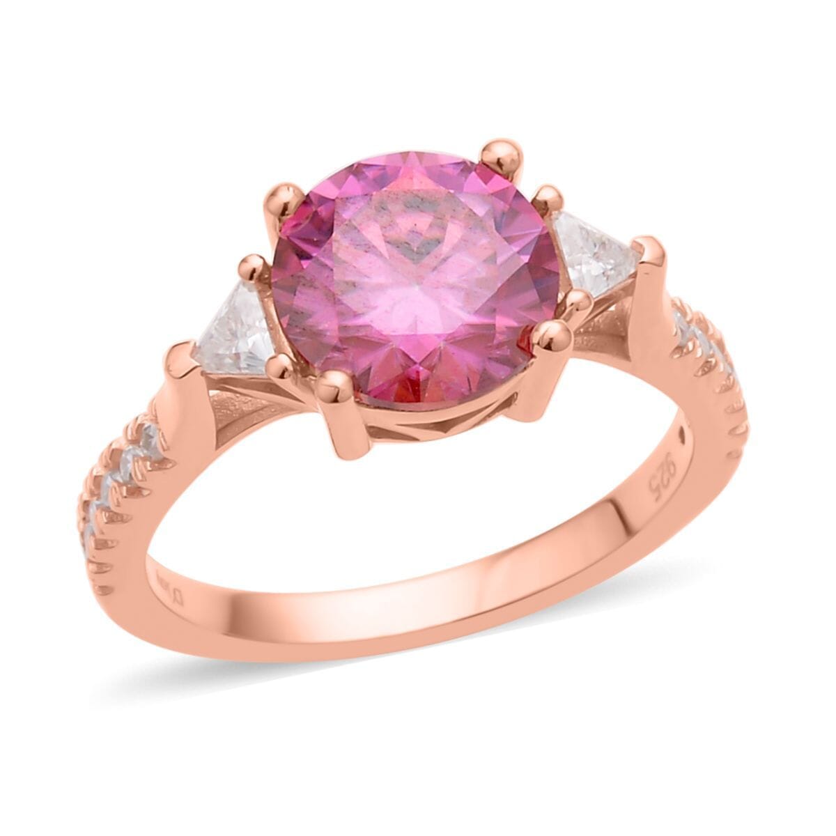 Pink and White Moissanite Ring in Vermeil Rose Gold Over Sterling Silver 2.75 ctw image number 0