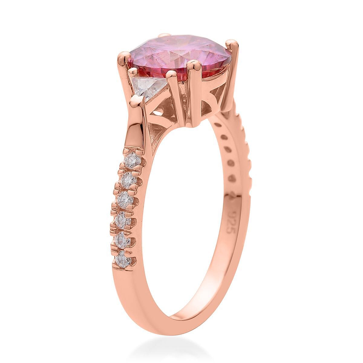 Pink and White Moissanite Ring in Vermeil Rose Gold Over Sterling Silver (Size 8.0) 2.75 ctw image number 3
