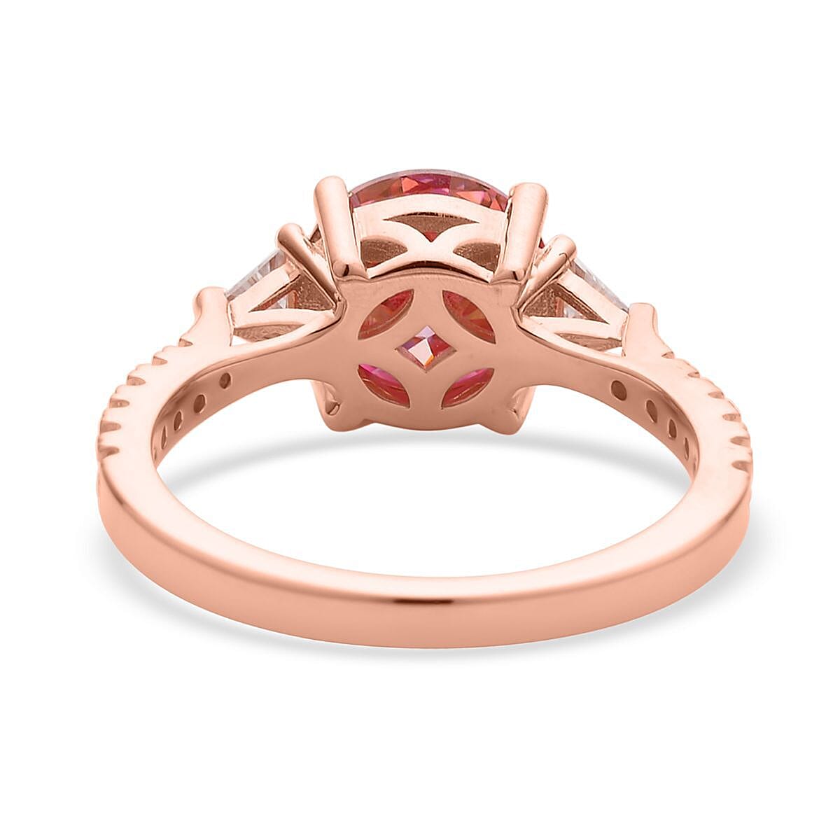 Pink and White Moissanite Ring in Vermeil Rose Gold Over Sterling Silver (Size 8.0) 2.75 ctw image number 4