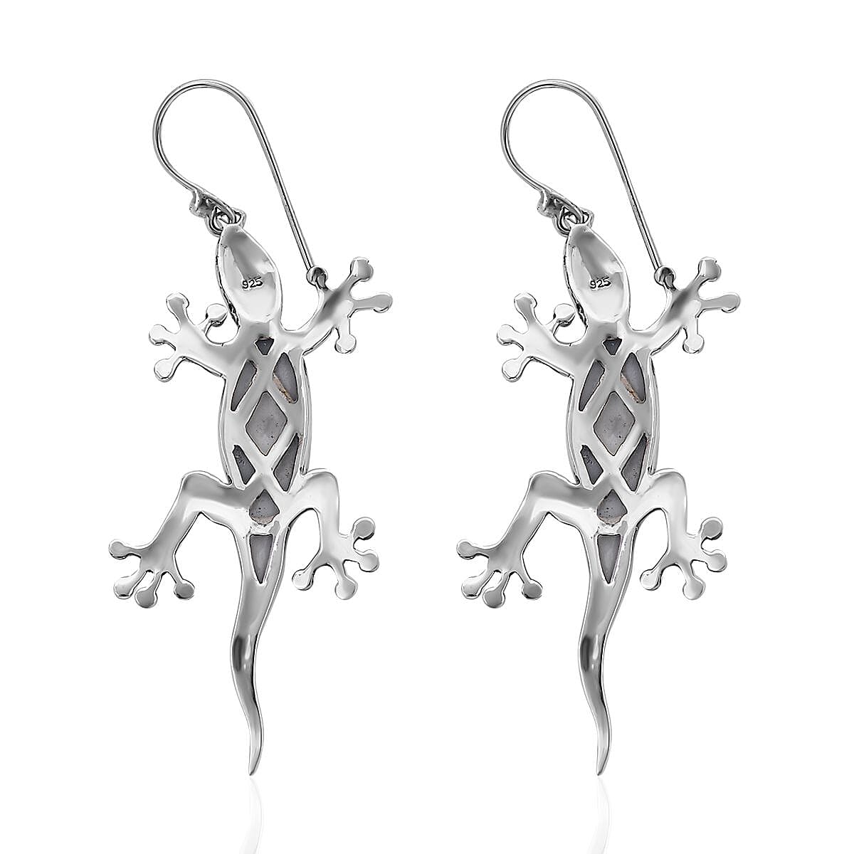 Bali Legacy Mother Of Pearl Lizard Earrings in Sterling Silver image number 3