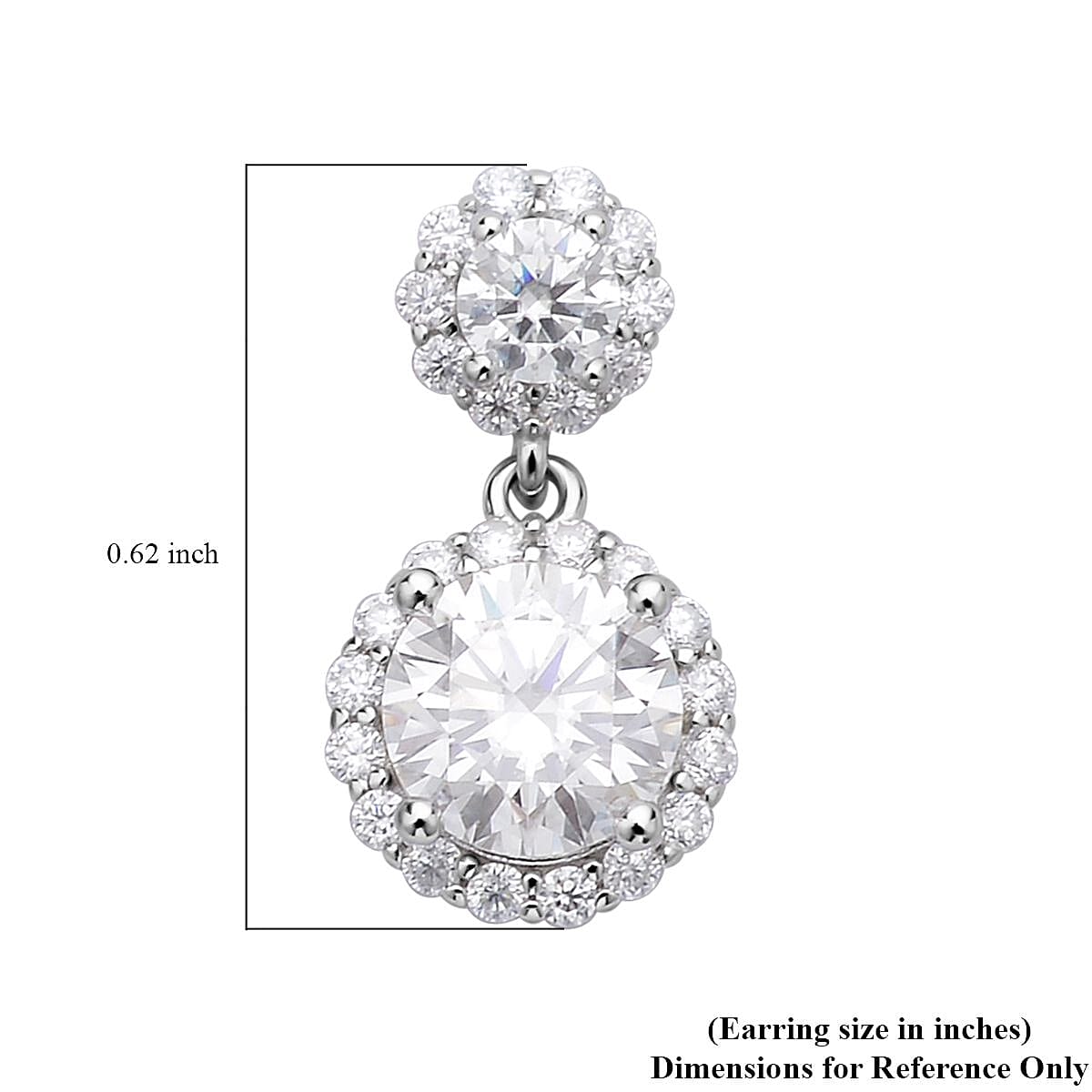 Moissanite Dangle Earrings in Rhodium Over Sterling Silver 2.75 ctw
