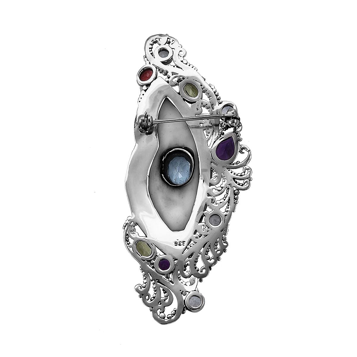 Bali Legacy Floral Brooch in Sterling Silver 4.20 ctw image number 3