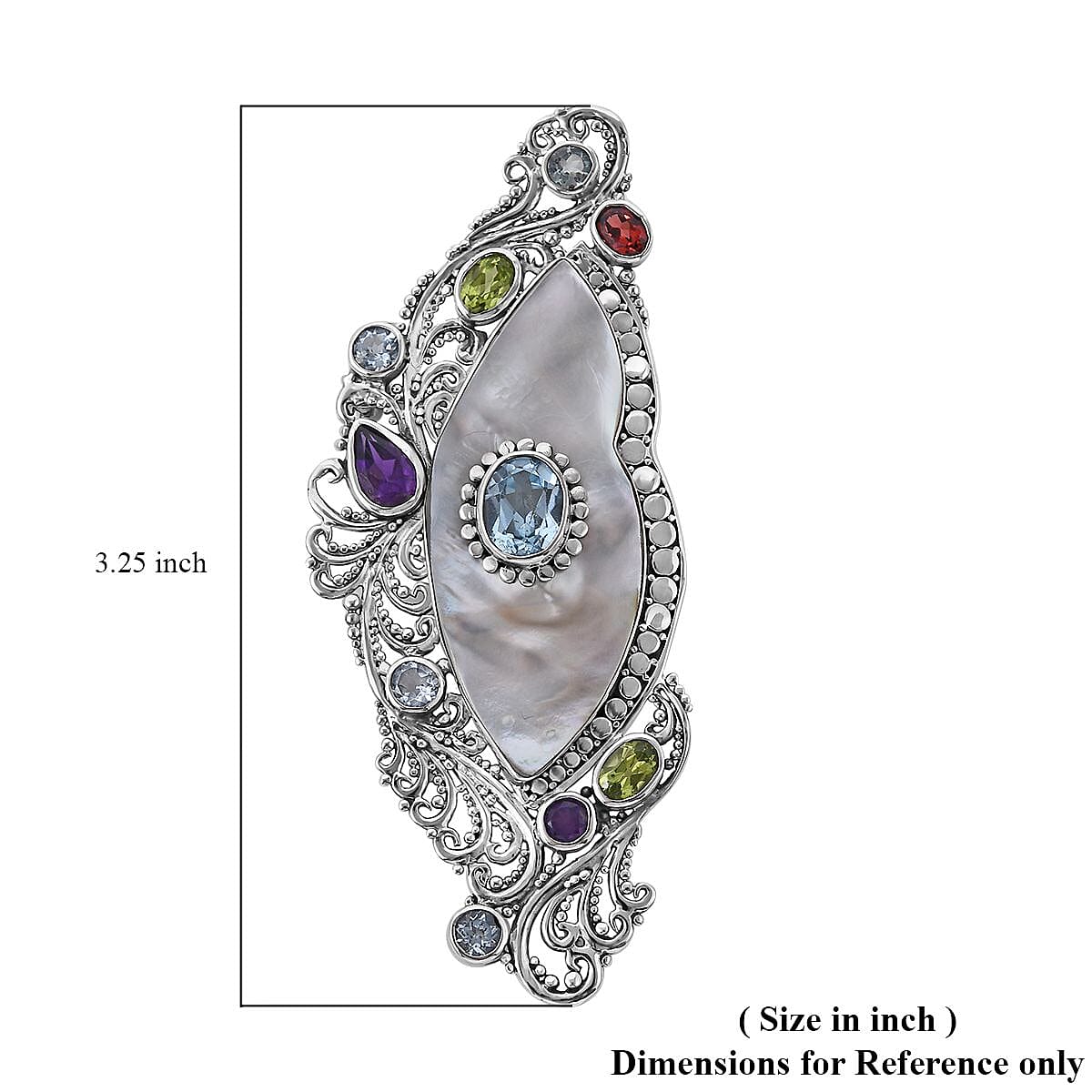 Bali Legacy Floral Brooch in Sterling Silver 4.20 ctw image number 4