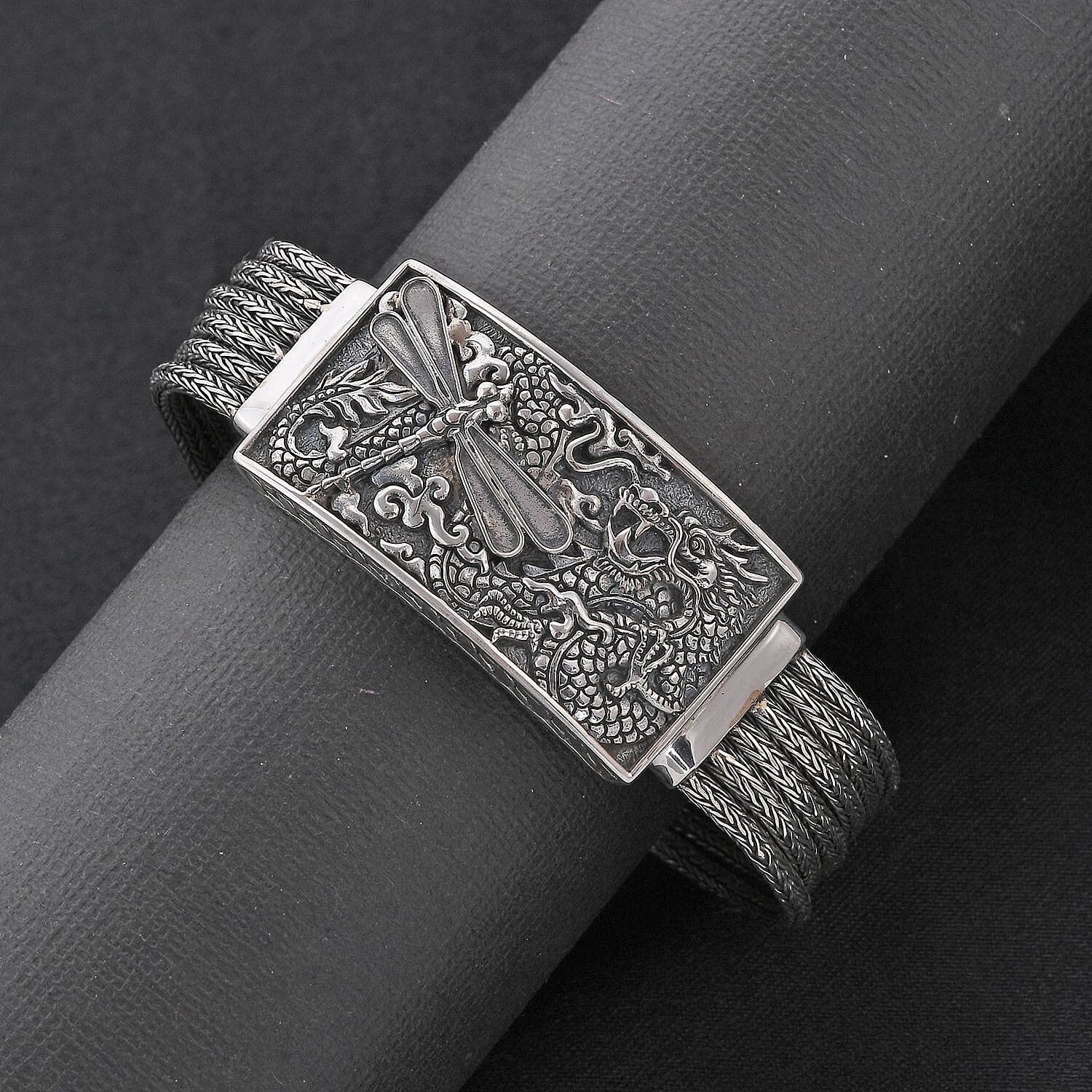 Bali Legacy Sterling Silver Dragonfly and Dragon Bracelet (7.25 In) 62.90 Grams