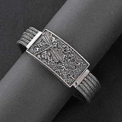 Bali Legacy Sterling Silver Dragonfly and Dragon Bracelet (7.25 In) 62.90 Grams