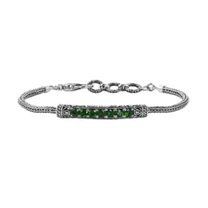 Bali Legacy Chrome Diopside Dragonfly and Dragon Bracelet in Sterling Silver (8.00 In) 2.00 ctw