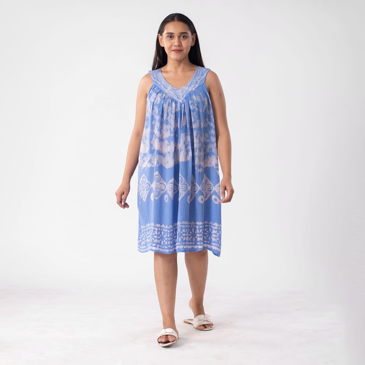 Tamsy Blue Solid Tunic - One Size Fits Most image number 0