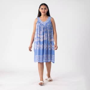Tamsy Blue Solid Tunic - One Size Fits Most